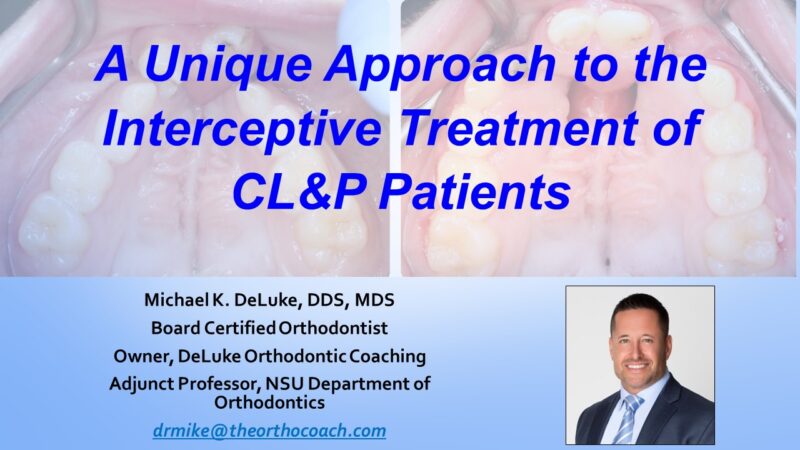 A Unique Approach to the Interceptive Treatment of Cleft Lip and Palate ...